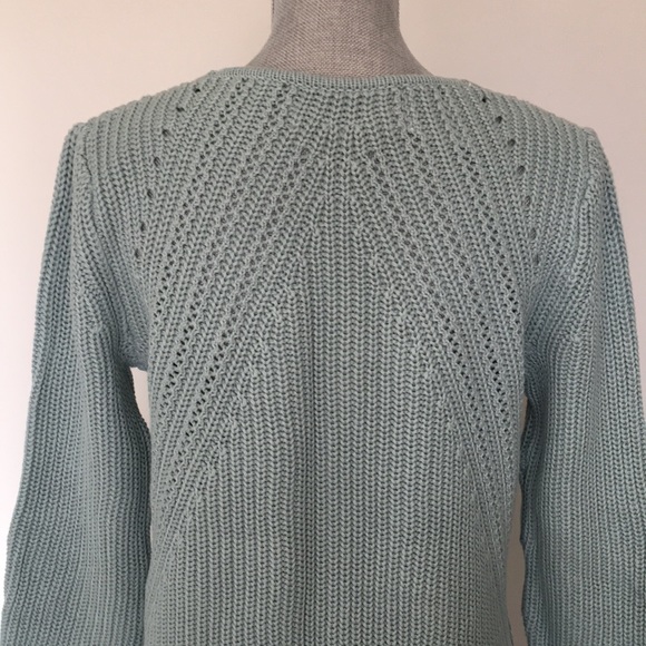 NWT LOFT Shaker Stitch Pique V-Neck 100% Cotton Pullover Sweater, size Medium ❤️ - Picture 7 of 14
